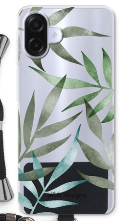 Tropical watercolor leaves