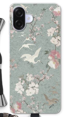 Japanese crane birds blossom
