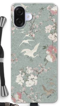 Japanese crane birds blossom