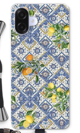Blue tiles, lemons and oranges - small