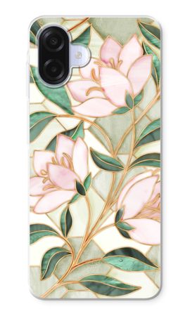 Orange stained glass flower