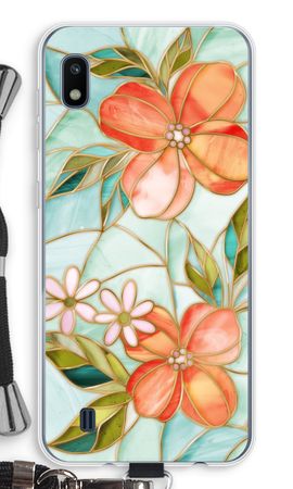 Orange stained glass flower