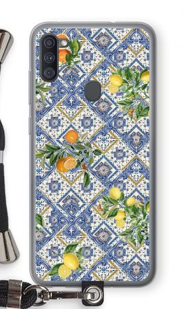 Blue tiles, lemons and oranges - small