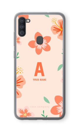 Tropical Pink Flowers Monogram