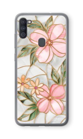 Orange stained glass flower