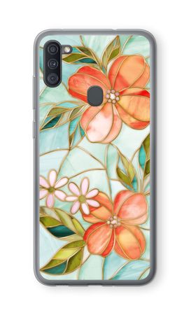 Orange stained glass flower