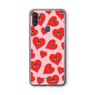 Red heart eyes