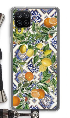 Blue tiles, lemons and oranges