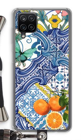 Blue tiles and oranges