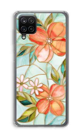 Orange stained glass flower