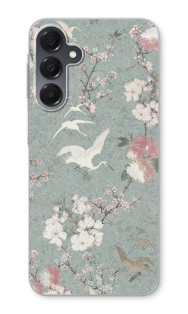Japanese crane birds blossom