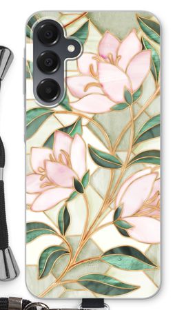 Orange stained glass flower