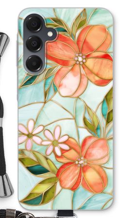 Orange stained glass flower