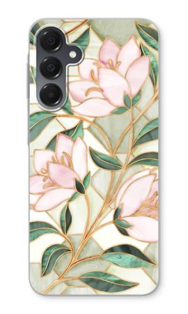 Orange stained glass flower