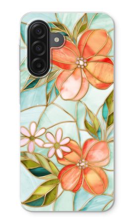 Orange stained glass flower