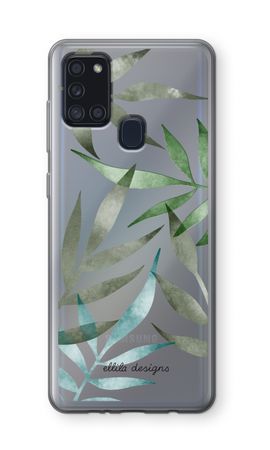 Tropical watercolor leaves