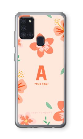 Tropical Pink Flowers Monogram