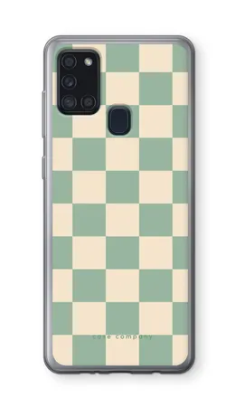 Checkered Mint, Samsung Galaxy A21s soft hoesje