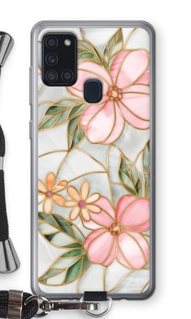 Orange stained glass flower