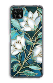 Blue stained glass flowers