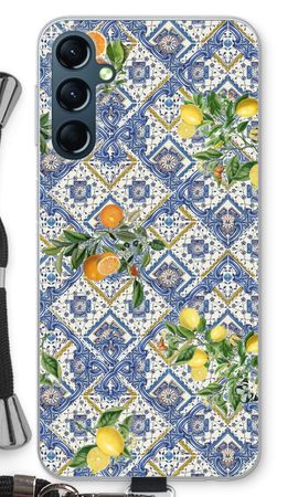 Blue tiles, lemons and oranges - small