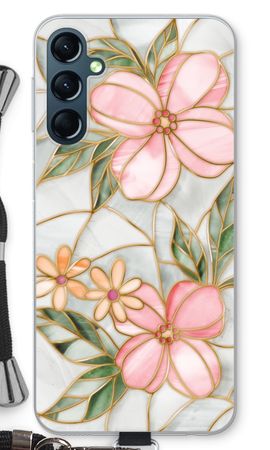 Orange stained glass flower