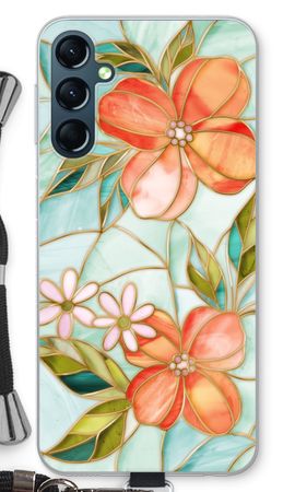 Orange stained glass flower