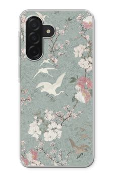 Japanese crane birds blossom