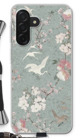 Japanese crane birds blossom