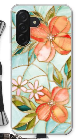 Orange stained glass flower