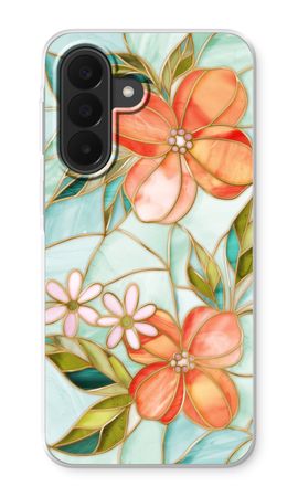 Orange stained glass flower