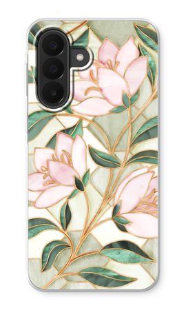 Orange stained glass flower