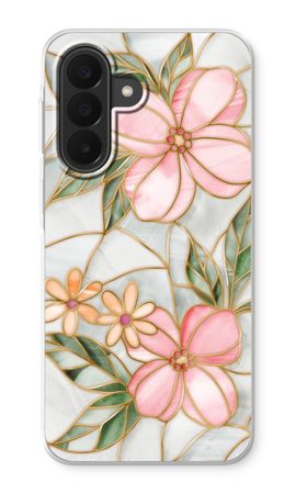 Orange stained glass flower
