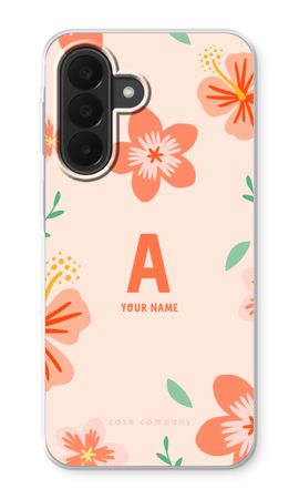 Tropical Pink Flowers Monogram