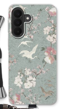 Japanese crane birds blossom