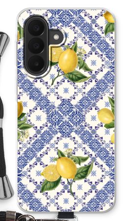 Blue tiles and lemons