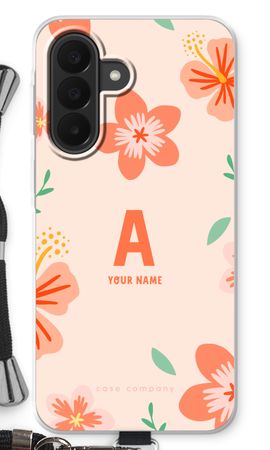 Tropical Pink Flowers Monogram