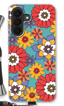 Retro bloemen - Blauw
