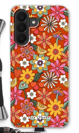 Retro bloemen - Rood