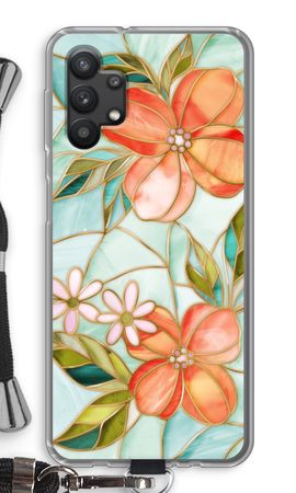 Orange stained glass flower