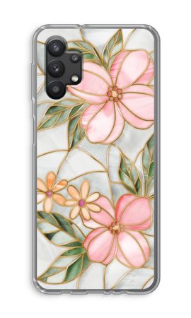 Orange stained glass flower