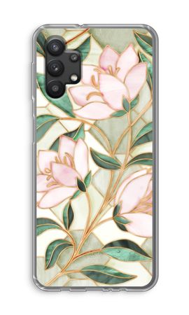 Orange stained glass flower