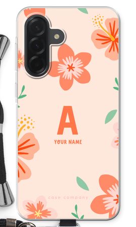 Tropical Pink Flowers Monogram