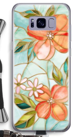 Orange stained glass flower