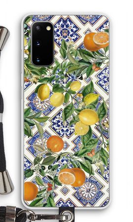 Blue tiles, lemons and oranges