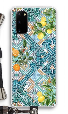 Blue tiles, lemons and oranges