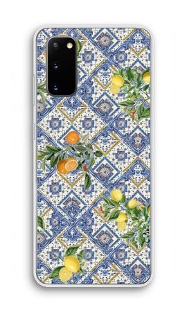 Blue tiles, lemons and oranges - small