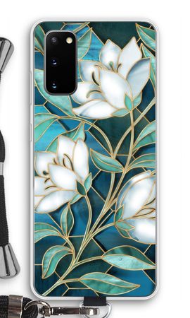 Blue stained glass flowers