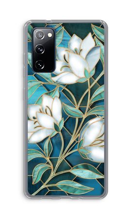 Blue stained glass flowers