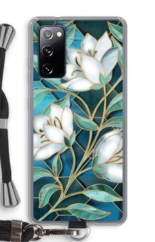 Blue stained glass flowers